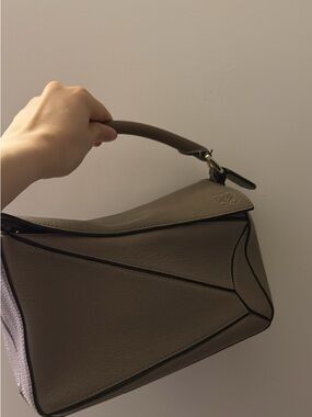 Taupe Leather Top-Handle Women’s Bag